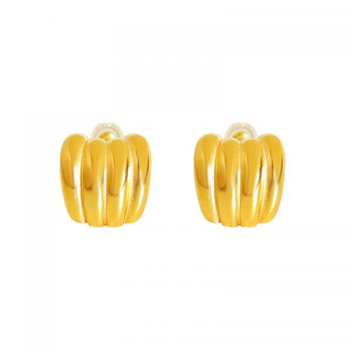 Titan Stahl Ohrringe, Titanstahl, Modeschmuck & für Frau, goldfarben, 13x14mm, verkauft von Paar