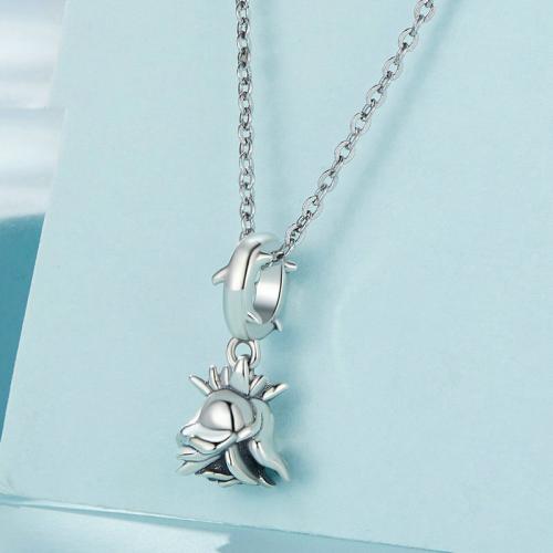 Sterling Silver Jewelry Necklace, 925 Sterling Silver, plated, for woman, silver color Approx 45 cm 