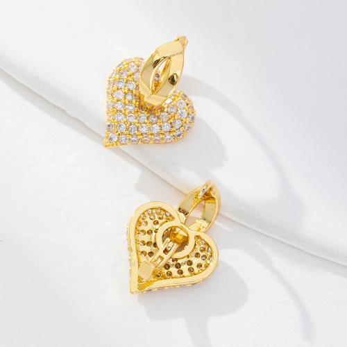 Cubic Zirconia Micro Pave Brass Earring, real gold plated, micro pave cubic zirconia & for woman 