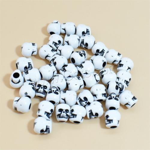 Acryl Schmuck Perlen, Schädel, Einbrennlack, DIY, keine, 10mm, ca. 1100PCs/Tasche, verkauft von Tasche
