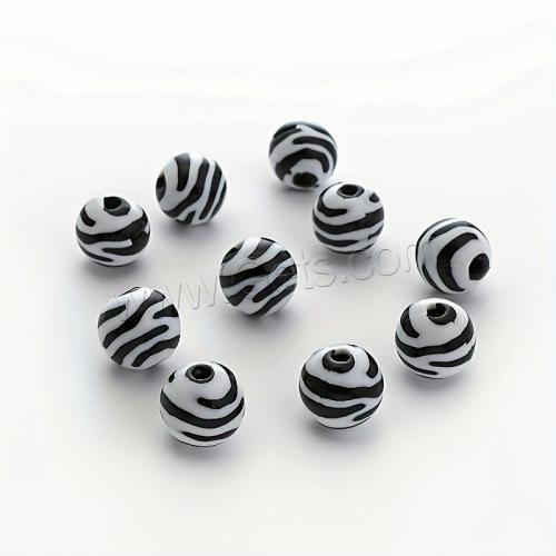 Perles acryliques de Dentelle fantaisie , Acrylique, Rond, DIY & normes différentes pour le choix, blanc et noir, Vendu par sac