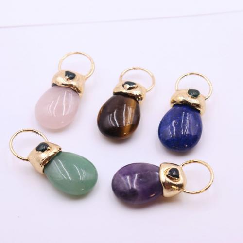 Gemstone Jewelry Pendant, Natural Stone, with Brass, gold color plated, fashion jewelry & DIY 