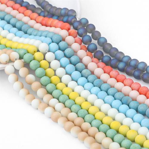 Matte Glass Beads, Round, DIY & frosted 8mm, Approx 