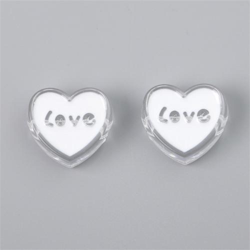 Enamel Acrylic Beads, Heart, DIY Approx 4mm [