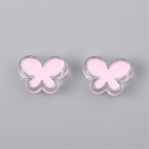 Enamel Acrylic Beads, Butterfly, DIY Approx 4mm [