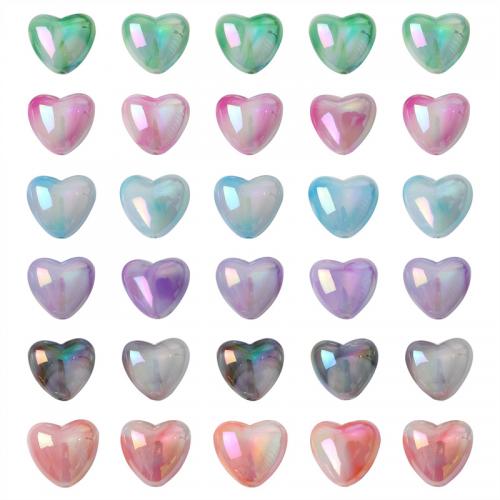 Perles acryliques plaquée, Acrylique, coeur, DIY, plus de couleurs à choisir Environ 2mm Vendu par sac