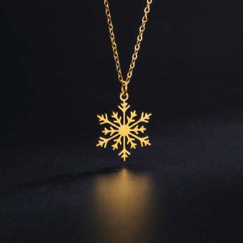 Stainless Steel Jewelry Necklace, 304 Stainless Steel, with 5CM extender chain, Snowflake, plated, for woman & hollow cm 