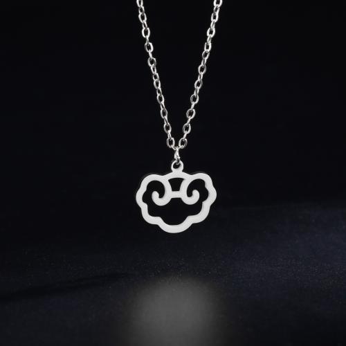 Stainless Steel Jewelry Necklace, 304 Stainless Steel, with 5CM extender chain, Cloud, plated, for woman & hollow cm 