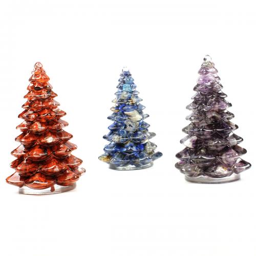 Decoración de semi piedras preciosas, Árbol de Navidad, Joyería, más colores para la opción, 55x85mm, Vendido por UD