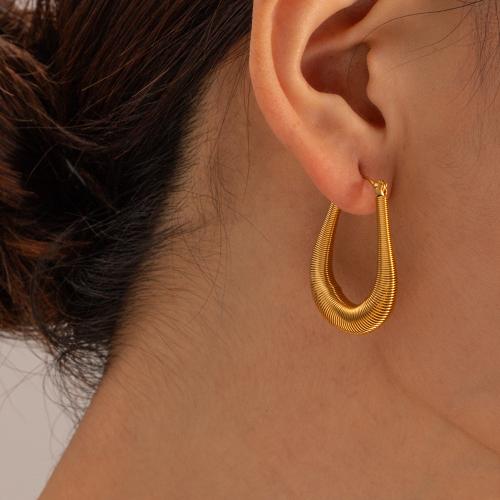 Stainless Steel Leverback Earring, 304 Stainless Steel, plated, fashion jewelry, golden 
