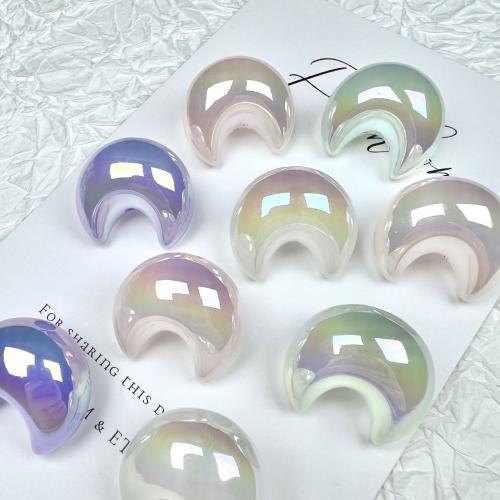 Perles acryliques plaquée, Acrylique, lune, Placage coloré, envoyé au hasard & DIY & styles différents pour le choix Environ Vendu par sac