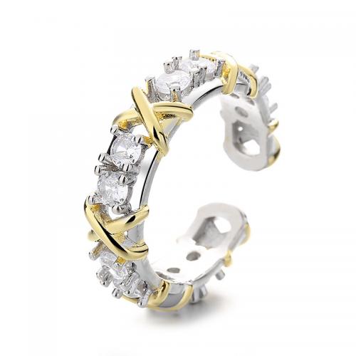 Zircon pavent l'anneau en laiton de doigt, bijoux de mode & pavé de micro zircon & pour femme, plus de couleurs à choisir mm, Vendu par PC
