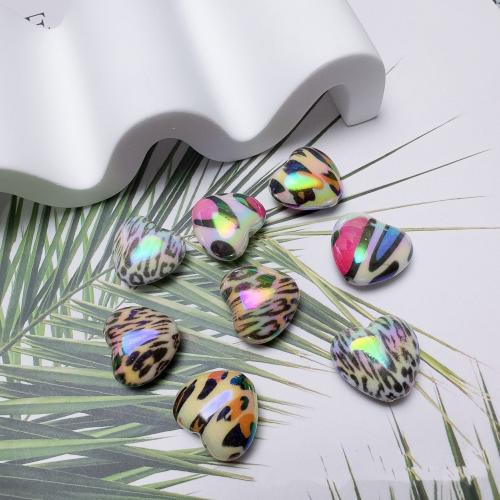 Perles acryliques plaquée, Acrylique, coeur, Impression, DIY & modèles différents pour le choix, plus de couleurs à choisir Environ Vendu par sac