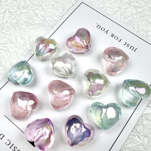 Transparent Acrylic Beads, Heart, colorful plated, DIY & luminated 20mm, Approx 