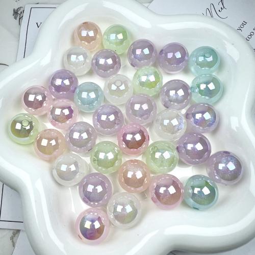 Acryl Perle, rund, UV plattiert, zufällig gesendet & DIY & glänzend, farbenfroh, 16mm, ca. 200PCs/Tasche, verkauft von Tasche