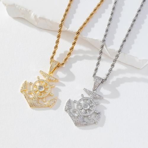 Cubic Zircon Micro Pave Brass Necklace, real gold plated, micro pave cubic zirconia & for woman 