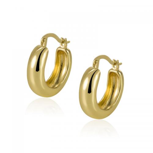 Brass Lever Back Earring, Letter U, gold color plated, fashion jewelry & for woman, 20mm 