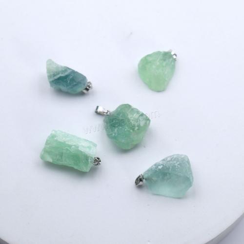 Gemstone Jewelry Pendant, Green Fluorite, fashion jewelry & DIY, green, Length about 15-25mm 