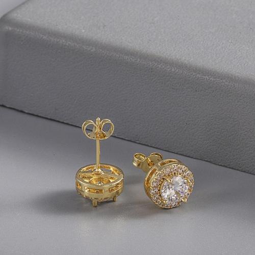 Cubic Zirconia Micro Pave Brass Earring, plated, fashion jewelry & micro pave cubic zirconia & for woman 10mm 