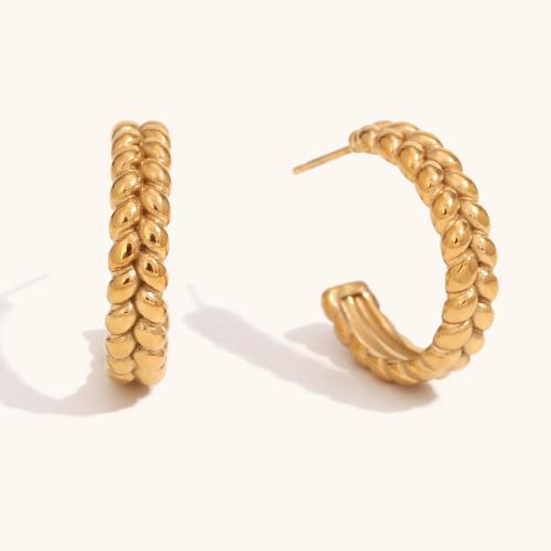 Edelstahl Stud Ohrring, 316 L Edelstahl, 18K vergoldet, Modeschmuck & für Frau, goldfarben, verkauft von Paar