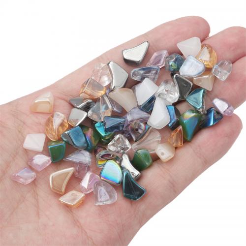 Vernickelt Glasperlen, Glas, Unregelmäßige, DIY, keine, Length about 7-12mm, ca. 20PCs/Tasche, verkauft von Tasche