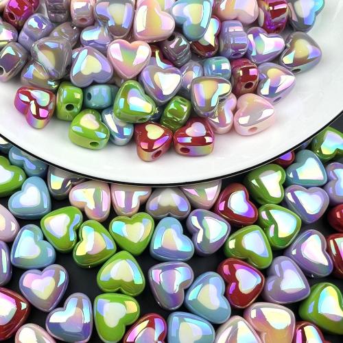 Acrylic Beads, Heart, colorful plated, DIY & two tone 17mm, Approx 