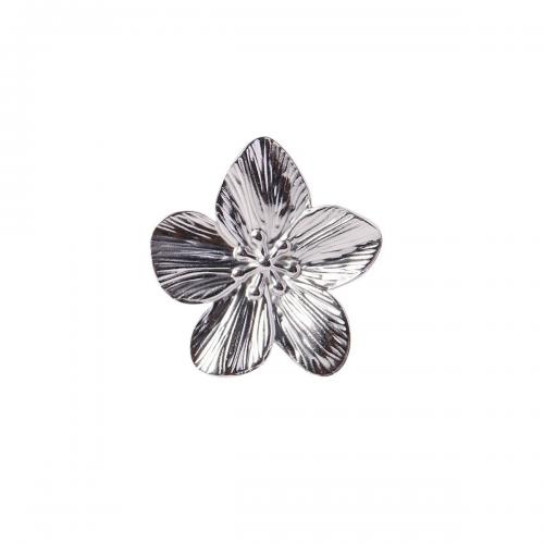 Edelstahl Fingerring, 304 Edelstahl, Blume, Modeschmuck & für Frau, originale Farbe, Inner diameter :1.77cm, width :3.24cm, verkauft von PC