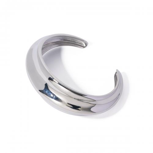 Stainless Steel Cuff Bangle, 304 Stainless Steel, fashion jewelry & for woman, original color, Inner diameter :6cm, width :2.84cm 