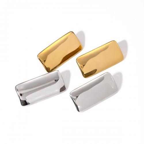 Stainless Steel Stud Earring, 304 Stainless Steel, Rectangle, plated, fashion jewelry & for woman 