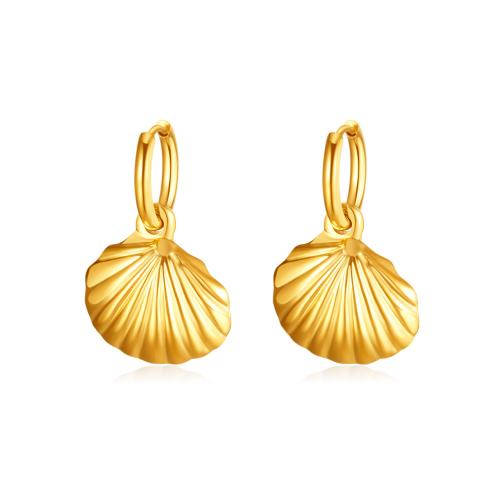 Stainless Steel Drop Earring, 304 Stainless Steel, Shell, gold color plated, fashion jewelry & for woman 