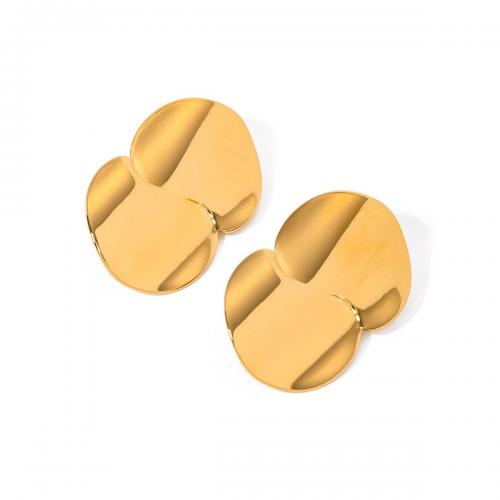 Stainless Steel Stud Earring, 304 Stainless Steel, 18K gold plated, fashion jewelry & for woman 
