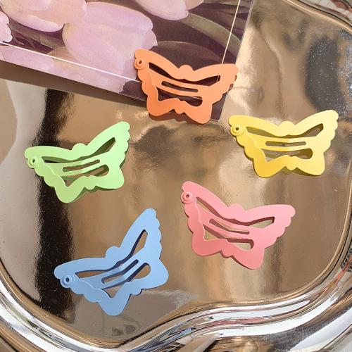Hair Snap Clips, Zinc Alloy, Butterfly, stoving varnish, cute & Girl 