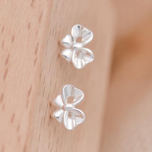 Sterling Silver Stud Earring, 925 Sterling Silver, plated, for woman, silver color 