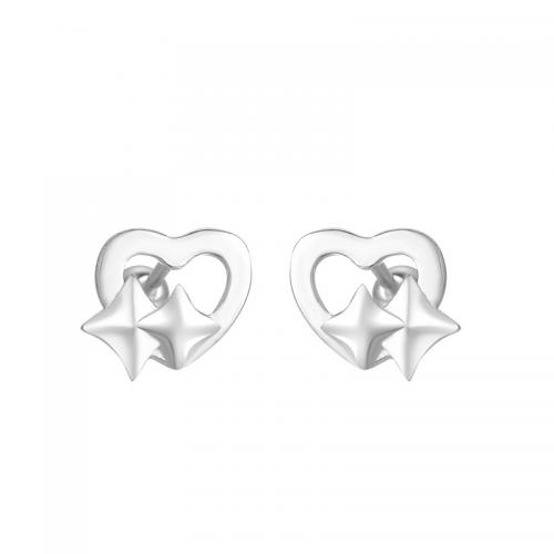Sterling Silver Stud Earring, argent sterling 925, Placage, pour femme, argent, Vendu par paire