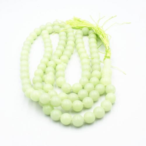 Tasbih, Acrylique, avec Cordon de noeud, bijoux de mode & unisexe & lumineux, vert, 10mm Vendu par brin