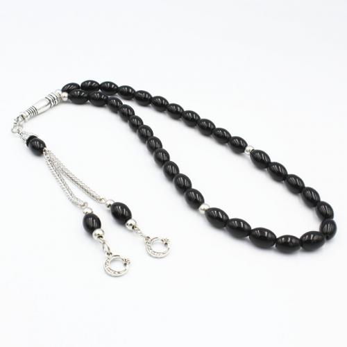 Muslim Tasbih, Crystal, with Zinc Alloy, silver color plated, fashion jewelry & Unisex 