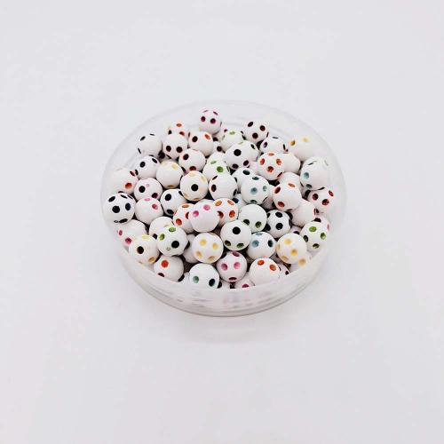Perle acrylique, Rond, DIY & lavage chimique, couleurs mélangées, 8mm, Vendu par sac