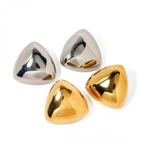 Stainless Steel Stud Earring, 304 Stainless Steel, Triangle, Vacuum Ion Plating, fashion jewelry & for woman 