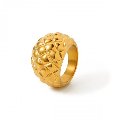 Edelstahl Fingerring, 304 Edelstahl, 18K vergoldet, Modeschmuck & verschiedene Größen vorhanden & für Frau, goldfarben, inner diameter 17.3mm, width 17.2mm, verkauft von PC