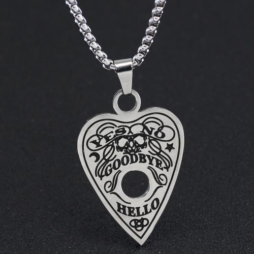Titanium Steel Jewelry Necklace, Heart, fashion jewelry & Unisex Approx 60 cm 