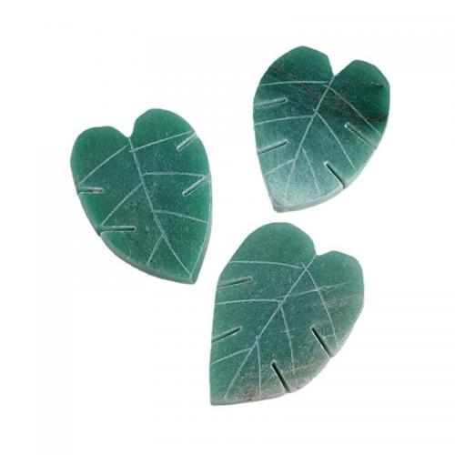 Драгоценный камень украшения, Зеленый авантюрин, Листок, резной, для дома и офиса, зеленый, Length about 8-9cm, продается PC