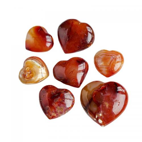 Agate Decoration, Red Agate, Heart, for home and office red 