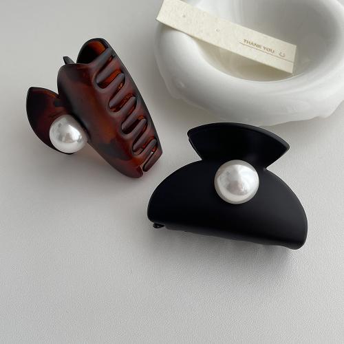Hair Claw Clips, Acetate, with ABS Plastic Pearl, fashion jewelry 