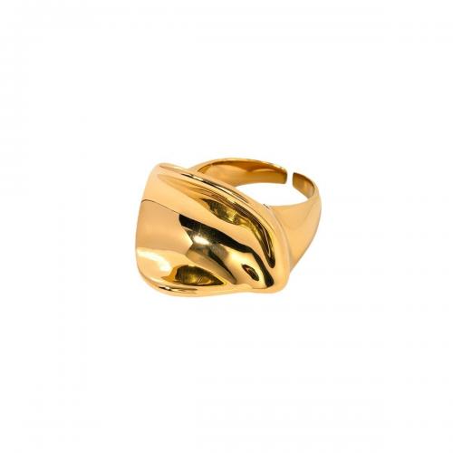 Stainless Steel Finger Ring, 304 Stainless Steel, 18K gold plated, fashion jewelry & for woman, Inner diameter :1.84cm, width :1.8cm. 