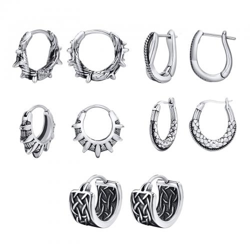 Stainless Steel Leverback Earring, 304 Stainless Steel, Antique finish, fashion jewelry & for man, original color 