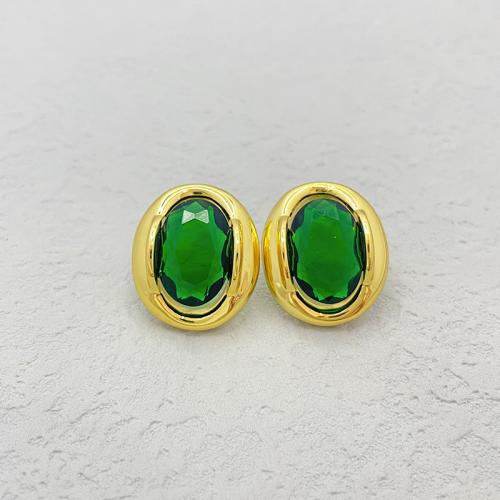 Lampwork Drop Earring, Brass, with Lampwork, 18K gold plated, fashion jewelry & for woman, green 