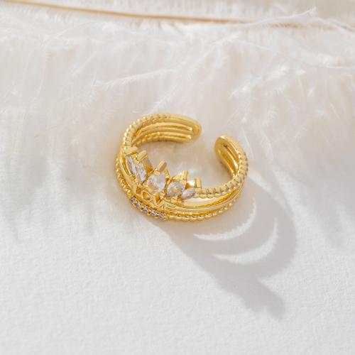 metal, chapado en oro real, micro arcilla de zirconia cúbica & para mujer, dorado, Vendido por UD