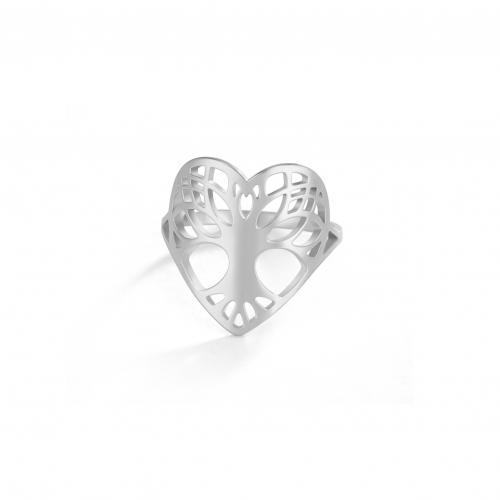 Titanium Steel Finger Ring, Heart, Vacuum Ion Plating, fashion jewelry & Unisex & hollow 18.1mm 