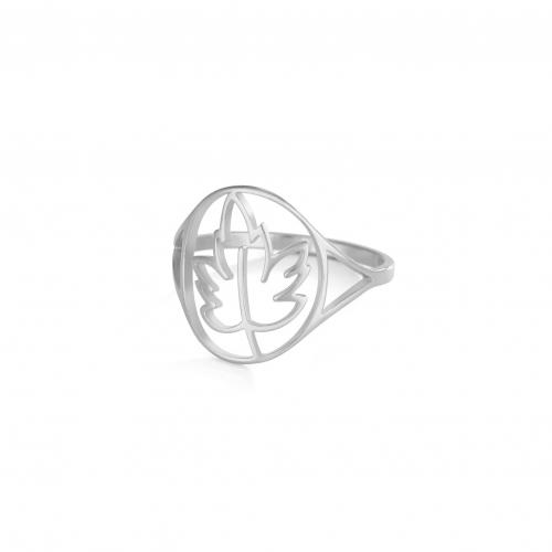 Titanium Steel Finger Ring, Vacuum Ion Plating, fashion jewelry & Unisex & hollow 15.2mm 