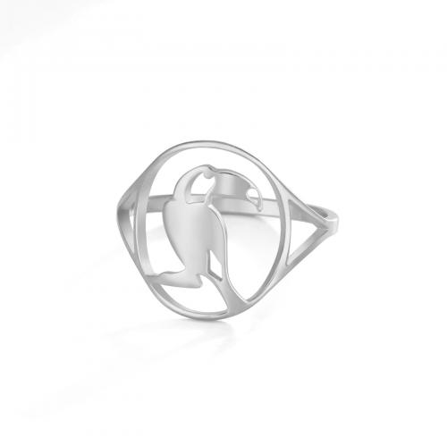 Titanium Steel Finger Ring, Vacuum Ion Plating, fashion jewelry & Unisex & hollow 15.2mm 